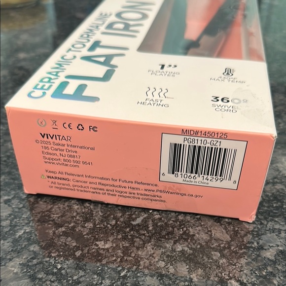 Simply Beautiful Vivitar Ceramic Tourmaline Flat Iron 1" Smooth & Straight NWT - Picture 2 of 8